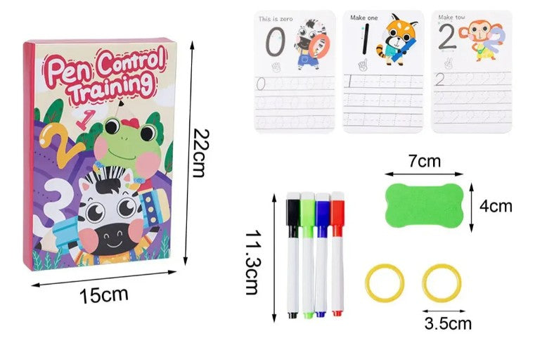 Kit Educativo de Caligrafía con Fichas y Lápiz